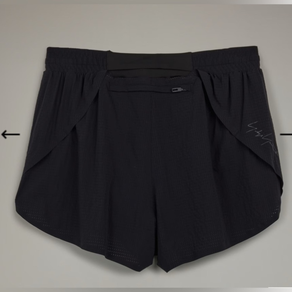 Y-3 Adidas Yohji Yamamoto Y-3 Logo-Printed Mid-Rise Running Shorts - Picture 6 of 15